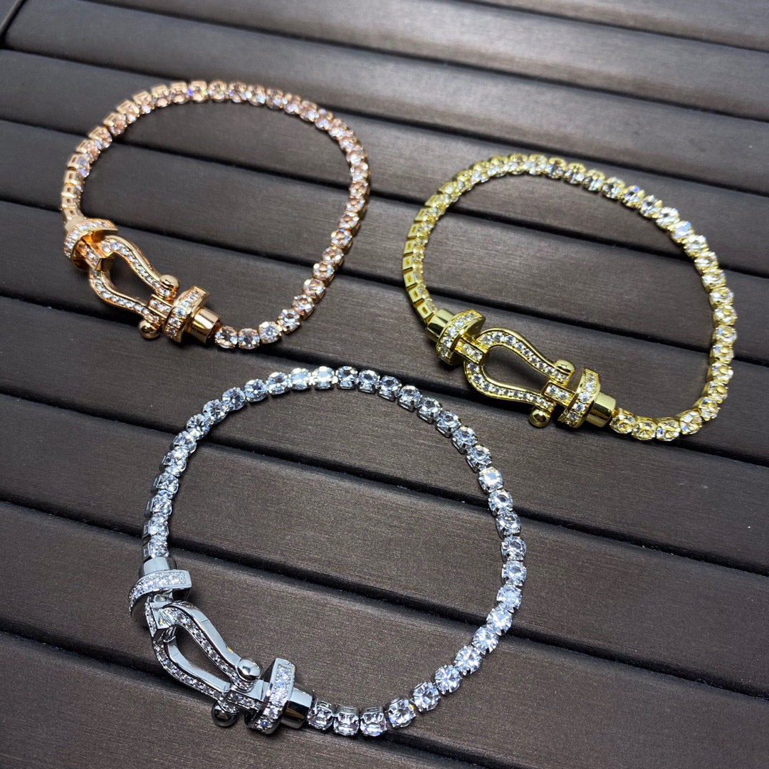[moco jewelrys]FORCE  LARGE HORSESHOE FULL DIAMOND TENNIS BRACELET