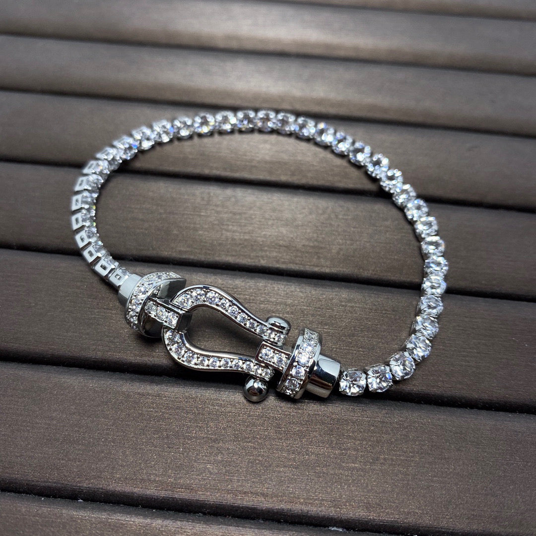 [moco jewelrys]FORCE  LARGE HORSESHOE FULL DIAMOND TENNIS BRACELET