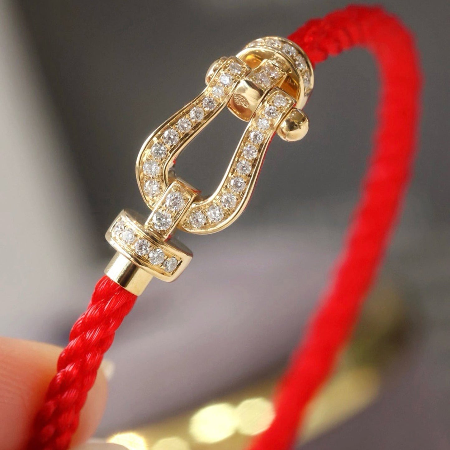 [moco jewelrys]FORCE LARGE HORSESHOE FULL DIAMOND BRACELET SILVER