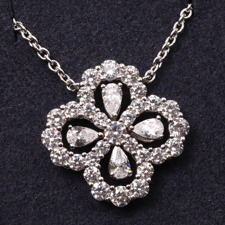 [moco jewelrys]LOOP NECKLACE FULL MOTIF DIAMOND 16MM MULTIPLE COLORS