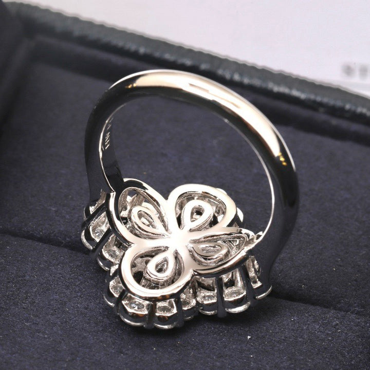 [moco jewelrys]LOOP RING FULL MOTIF DIAMOND 16MM SILVE