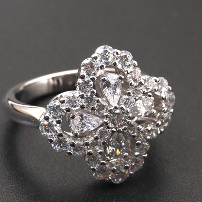 [moco jewelrys]LOOP RING FULL MOTIF DIAMOND 16MM SILVE