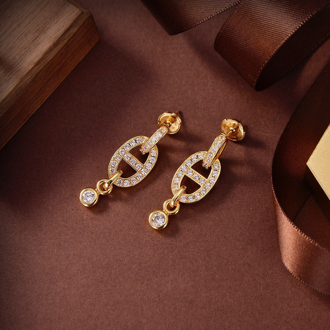 [moco jewelrys]HM CHAINE DIAMOND EARRINGS