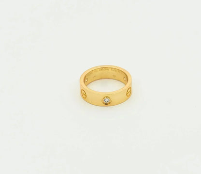 [moco jewelrys]LOVE RING 5.5MM 3 DIAMONDS GOLD