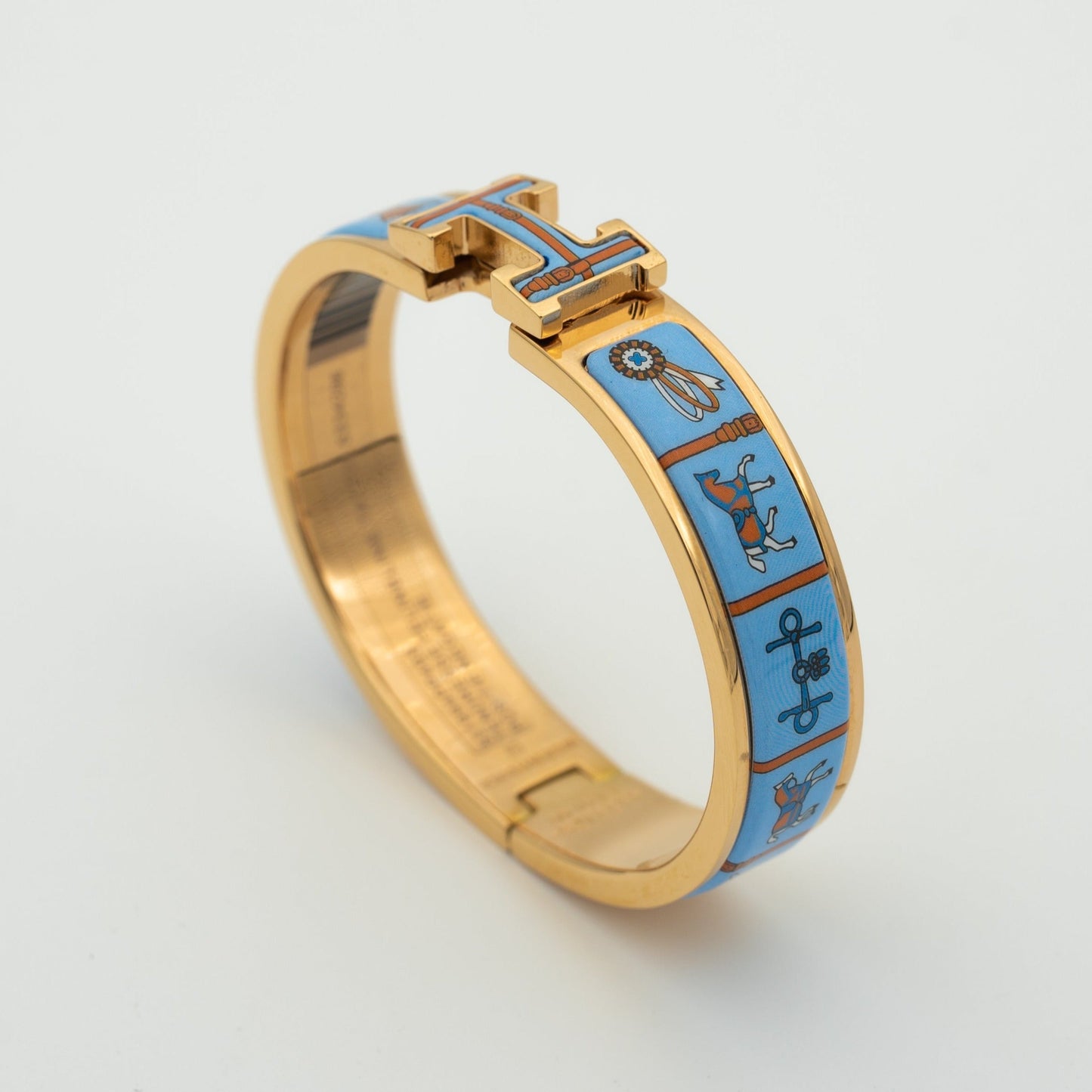 [moco jewelrys]H PINK GOLD BRACELET BLUE CERAMIC