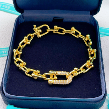 [moco jewelrys]TF HORSESHOE BUCKLE DIAMOND BRACELET