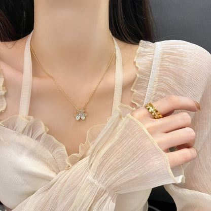 [moco jewelrys]FLOWER DIAMOND NECKLACE