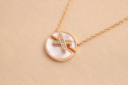 [moco jewelrys]JEUX DE ROSE GOLD DIAMOND NECKLACE