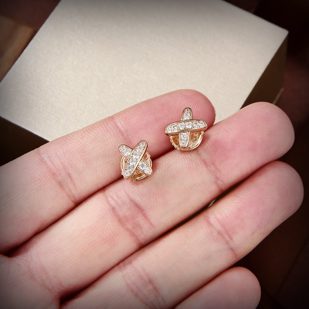 [moco jewelrys]JEUX DE GOLD DIAMOND EARRINGS