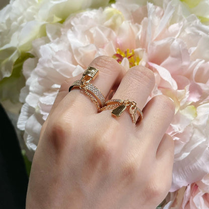 [moco jewelrys]HM KELLY CLOCHETTE DOUBLE RING IN  WITH DIAMONDS