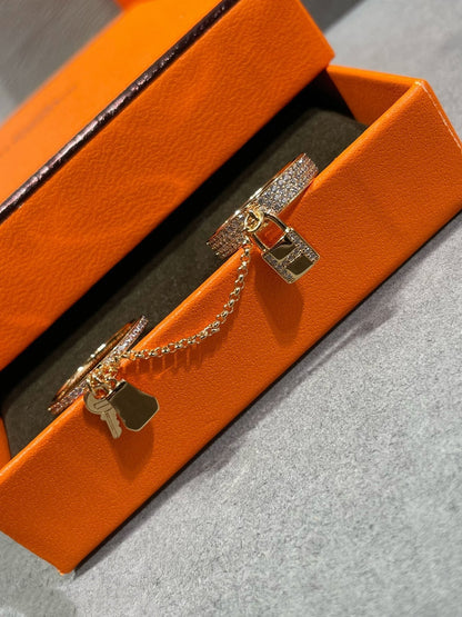 [moco jewelrys]HM KELLY CLOCHETTE DOUBLE RING IN  WITH DIAMONDS