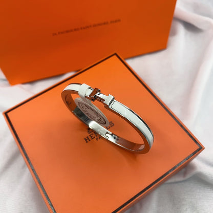 [moco jewelrys]CLASSIC HM CLIC WHITE 8MM ENAMEL BRACELET