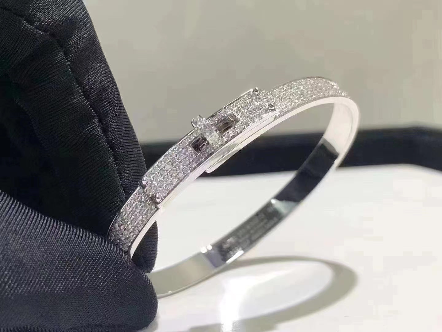 [moco jewelrys]HM KELLY BRACELET IN SILVER AND FULL PAVE DIAMOND