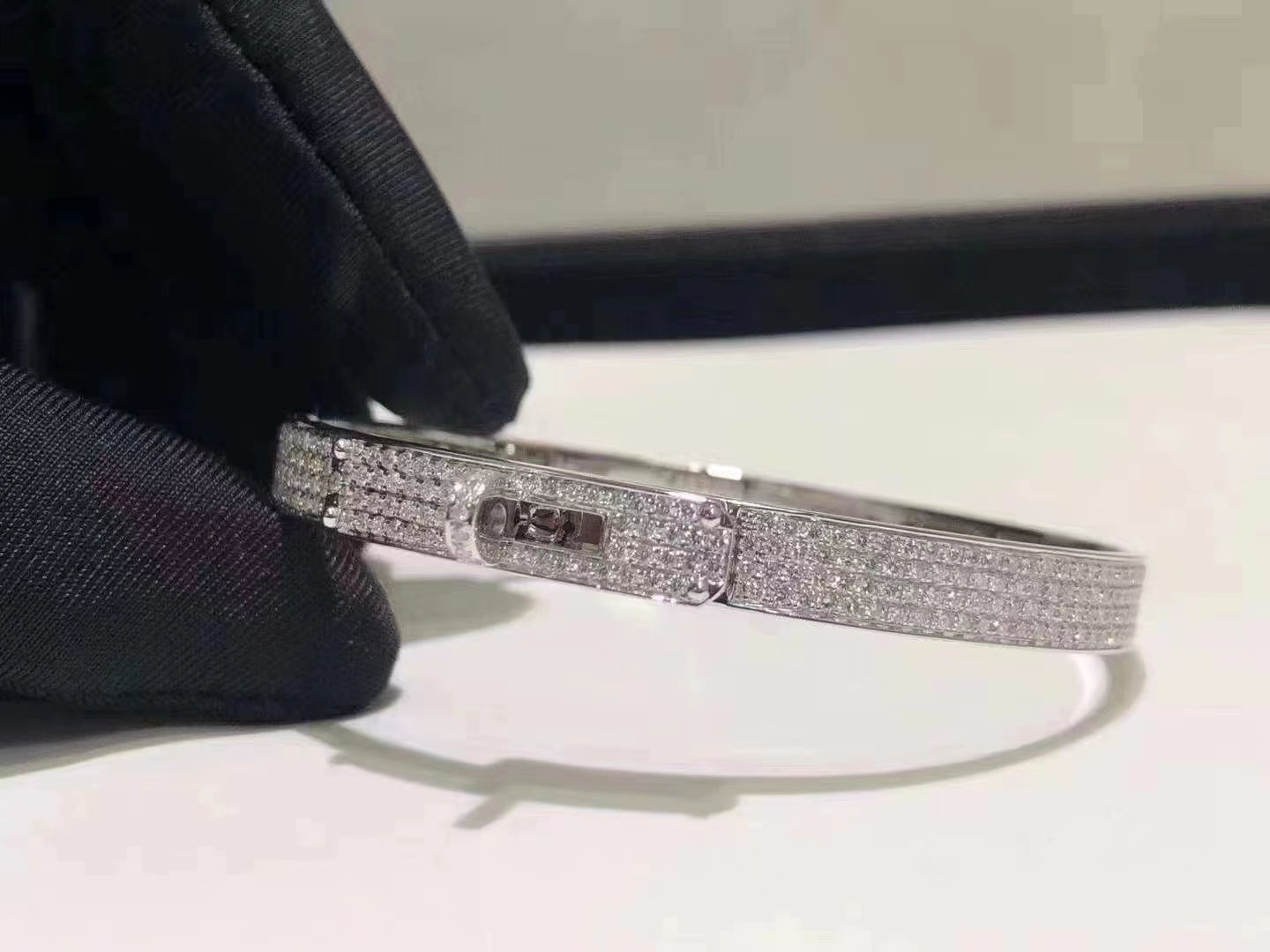 [moco jewelrys]HM KELLY BRACELET IN SILVER AND FULL PAVE DIAMOND