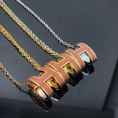 [moco jewelrys]H NECKLACE BROWN