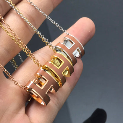 [moco jewelrys]H NECKLACE BROWN