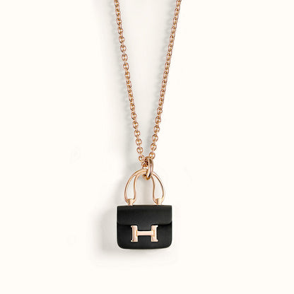 [moco jewelrys]CONSTANCE BLACK PEDANT PINK GOLD NECKLACE