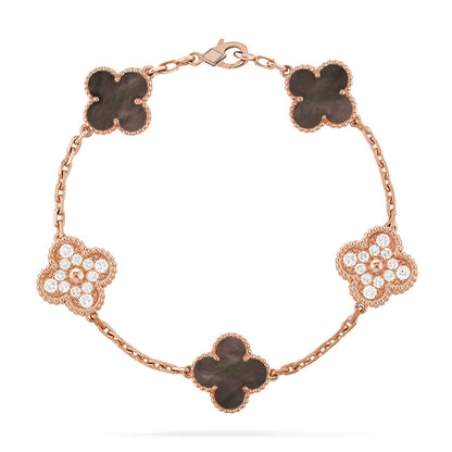 [Moco jewelrys] CLOVER 5 MOTIF GRAY MOP BRACELET COLLECTION