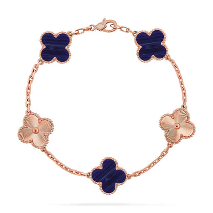 [Moco jewelrys]CLOVER 5 MOTIF PURPLE STRIPES BRACELET COLLECTION