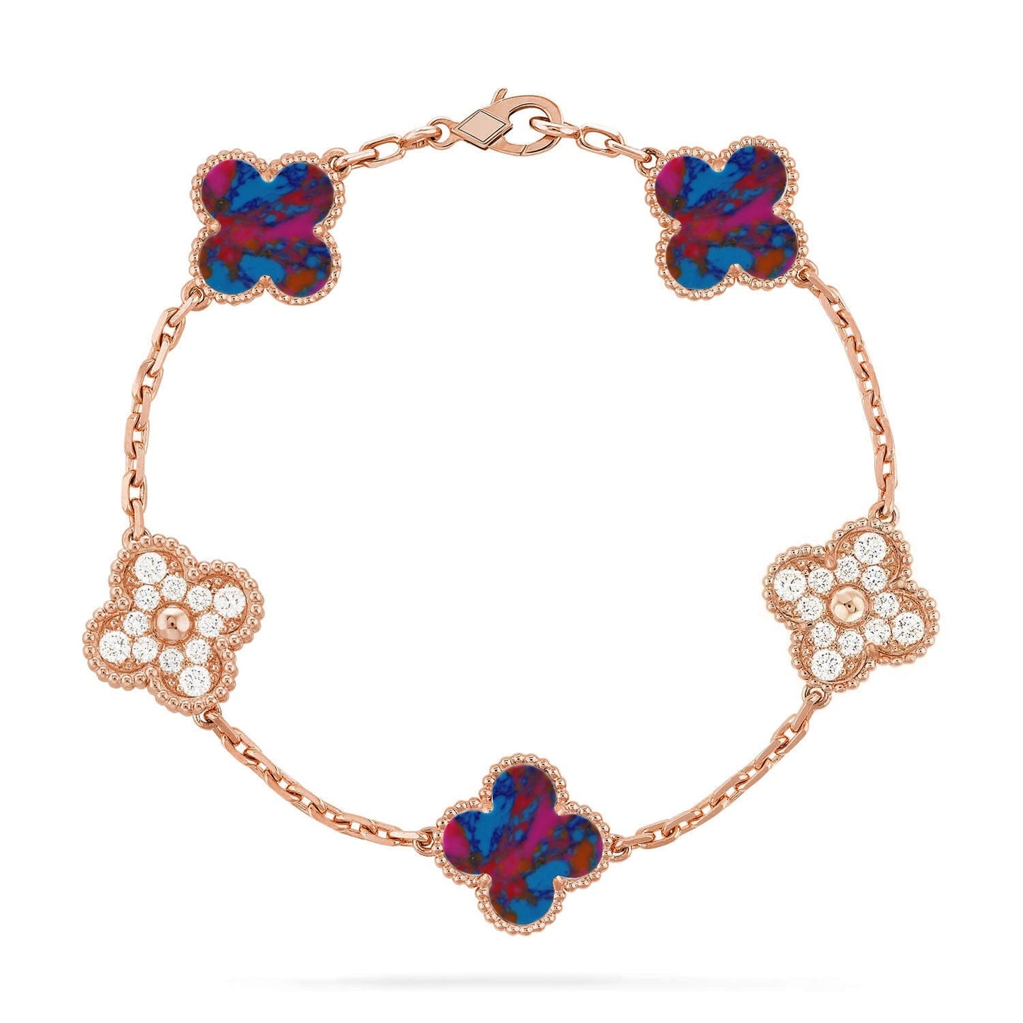 [Moco jewelrys]CLOVER 5 MOTIF COLOR GEMSTONES BRACELET COLLECTION