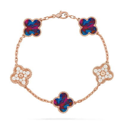[Moco jewelrys]CLOVER 5 MOTIF COLOR GEMSTONES BRACELET COLLECTION