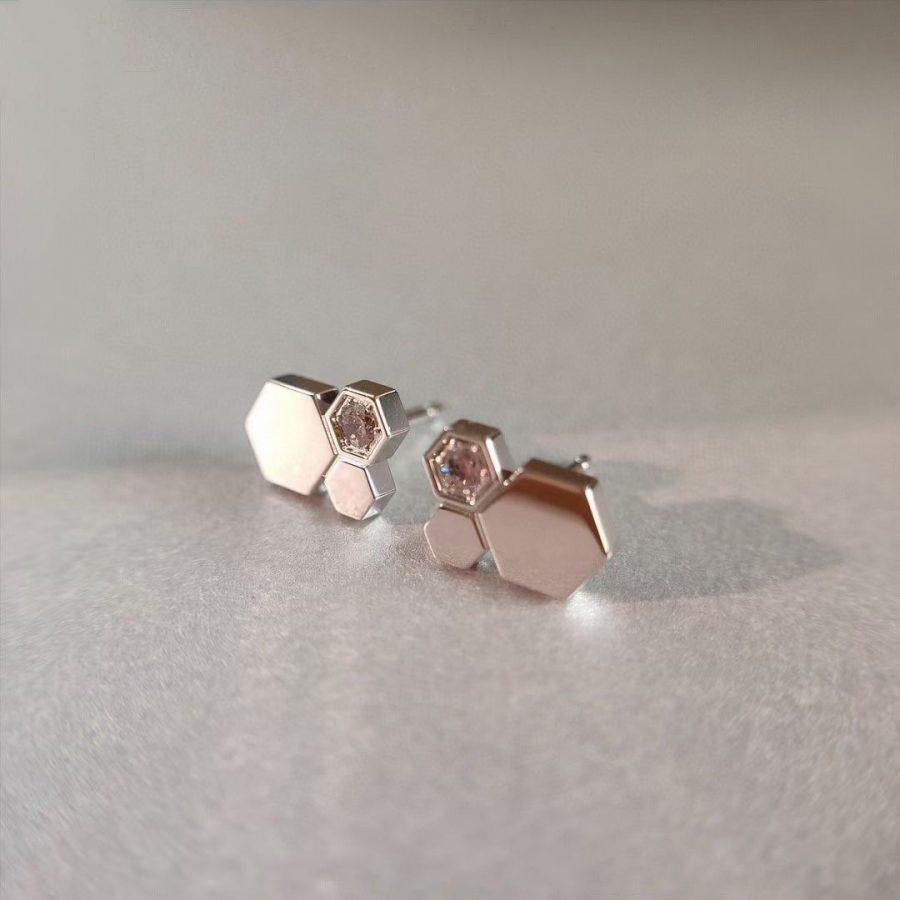 [moco jewelrys]BEE LOVE SILVER DIAMOND EARRINGS