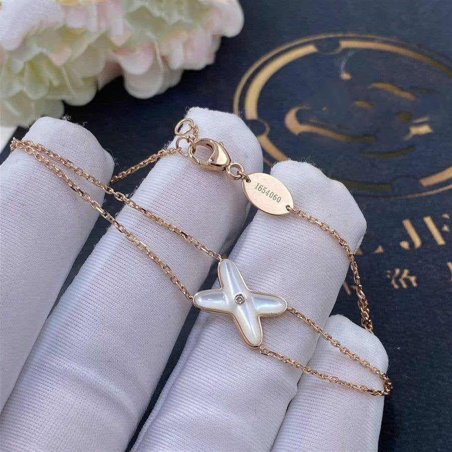 [moco jewelrys]JEUX BRACELET WHITE MOP PINK GOLD 1 DIAMOND