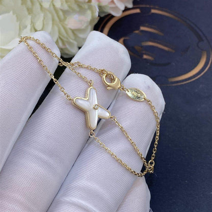 [moco jewelrys]JEUX BRACELET WHITE MOP GOLD 1 DIAMOND
