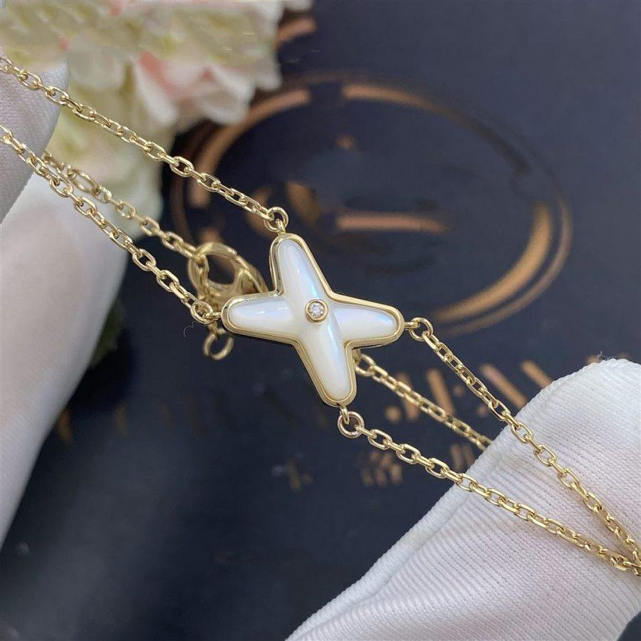 [moco jewelrys]JEUX BRACELET WHITE MOP GOLD 1 DIAMOND