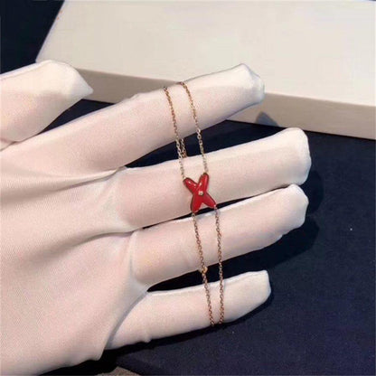 [moco jewelrys]JEUX BRACELET CARNELIAN PINK GOLD 1 DIAMOND