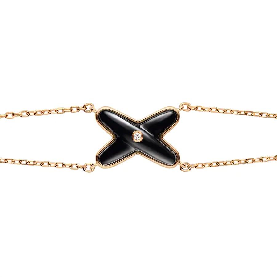 [moco jewelrys]JEUX BRACELET ONYX PINK GOLD 1 DIAMOND