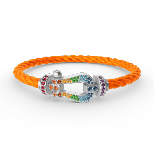 [moco jewelrys]FORC LARGE HORSESHOE  COLORED DIAMOND BRACELET SILVER