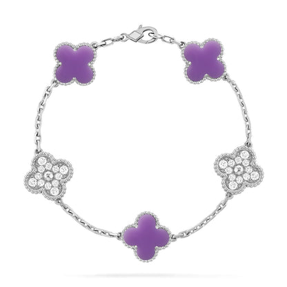 [Moco jewelrys]CLOVER 5 MOTIF LIGHT PURPLE BRACELET COLLECTION