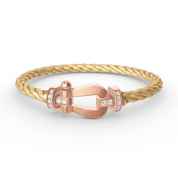 [moco jewelrys]FORCE LARGE HORSESHOE HALF DIAMOND BRACELET ROSE GOLD