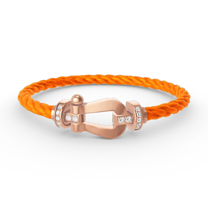 [moco jewelrys]FORCE LARGE HORSESHOE HALF DIAMOND BRACELET ROSE GOLD