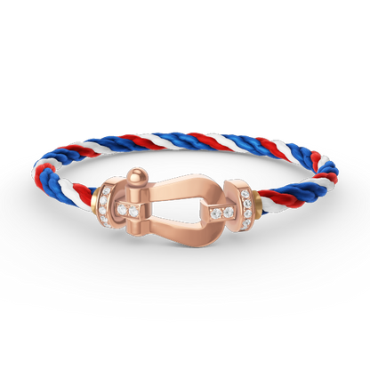 [moco jewelrys]FORCE LARGE HORSESHOE HALF DIAMOND BRACELET ROSE GOLD
