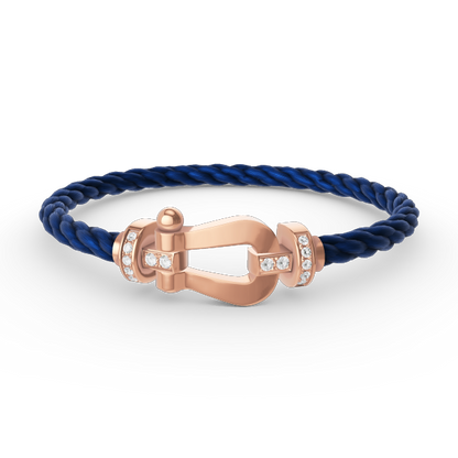 [moco jewelrys]FORCE LARGE HORSESHOE HALF DIAMOND BRACELET ROSE GOLD