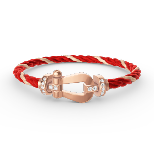 [moco jewelrys]FORCE LARGE HORSESHOE HALF DIAMOND BRACELET ROSE GOLD