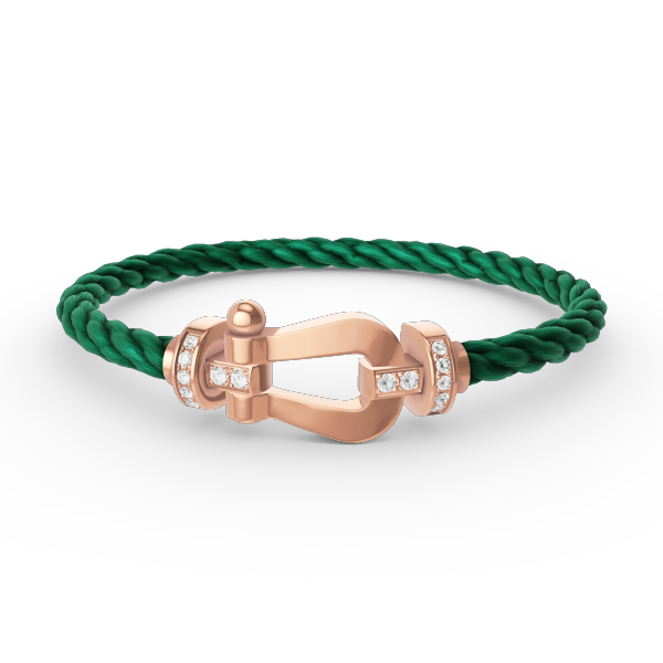 [moco jewelrys]FORCE LARGE HORSESHOE HALF DIAMOND BRACELET ROSE GOLD