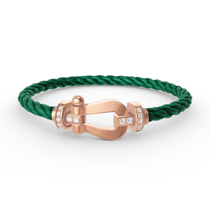 [moco jewelrys]FORCE LARGE HORSESHOE HALF DIAMOND BRACELET ROSE GOLD