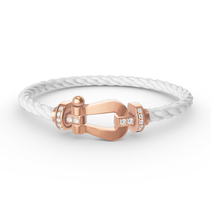 [moco jewelrys]FORCE LARGE HORSESHOE HALF DIAMOND BRACELET ROSE GOLD