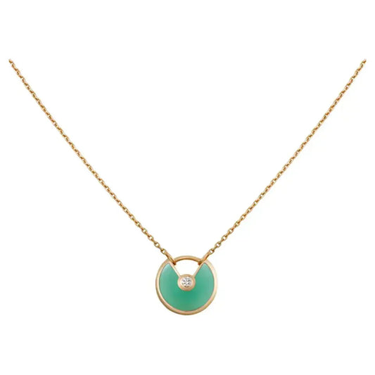 [moco jewelrys]AMULETTE GOLD MALACHITE NECKLACE