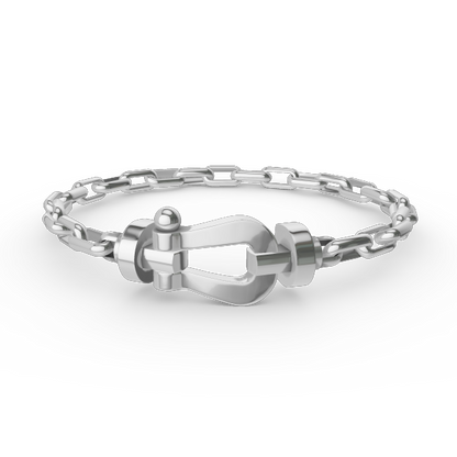 [moco jewelrys]FORCE LARGE HORSESHOE CLASP  METAL BRACELET