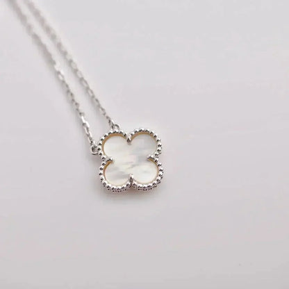 [moco jewelrys]CLOVER  15MM WHITE MOTHER-OF-PEARL SILVER