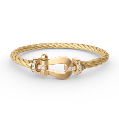 [moco jewelrys]FORCE LARGE HORSESHOE HALF DIAMOND BRACELET GOLD