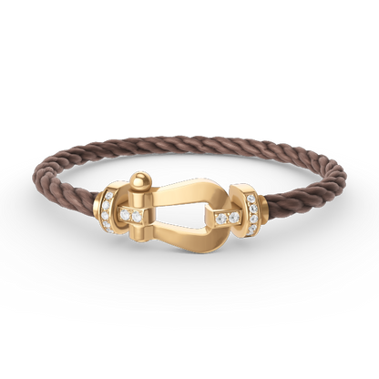 [moco jewelrys]FORCE LARGE HORSESHOE HALF DIAMOND BRACELET GOLD