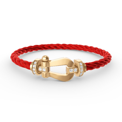 [moco jewelrys]FORCE LARGE HORSESHOE HALF DIAMOND BRACELET GOLD