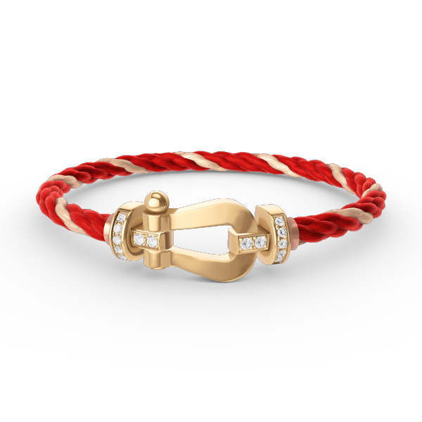 [moco jewelrys]FORCE LARGE HORSESHOE HALF DIAMOND BRACELET GOLD