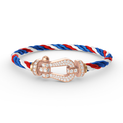 [moco jewelrys]FORCE LARGE HORSESHOE FULL DIAMOND BRACELET ROSE GOLD