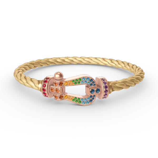 [moco jewelrys]FORCE LARGE HORSESHOE  COLORED DIAMOND BRACELET ROSE GOLD